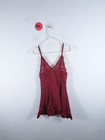 Red Lace Trim Chemise