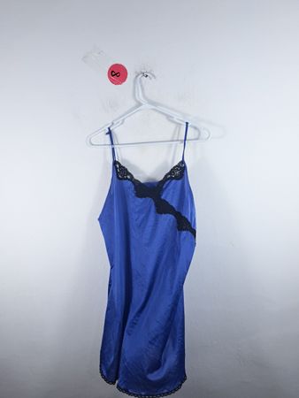 Blue Nightgown with Lace Details