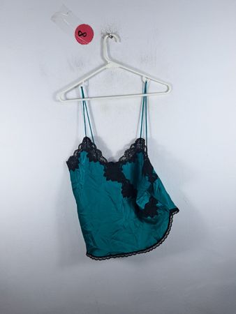 Teal Camisole with Black Lace