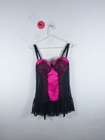 Pink and Black Lace Corset