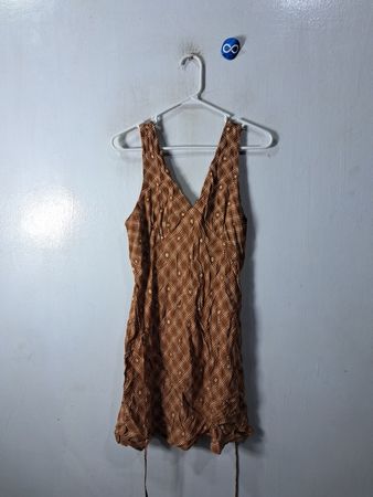 Brown Plaid Tank Top