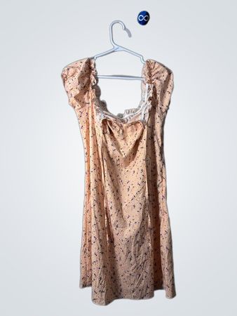 Pink Floral Ruffled Dress