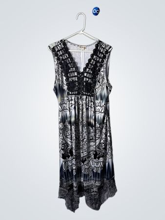 World Unity Black and White Paisley Dress