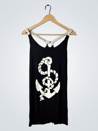 Black Dress with White Graphic