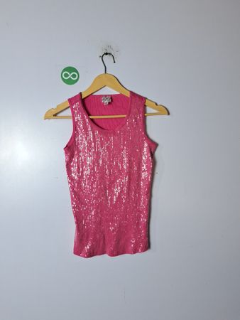 Pink Sequined Tank Top