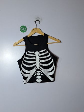 Skeleton Design Ribbed Tank Top