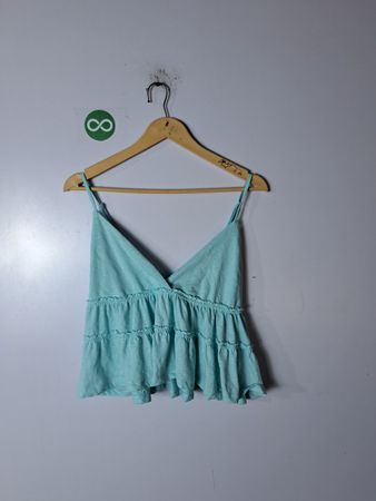 Teal Ruffled Top