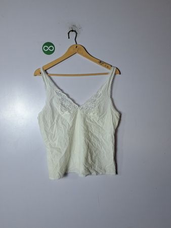 White Lace Trim Cami Top