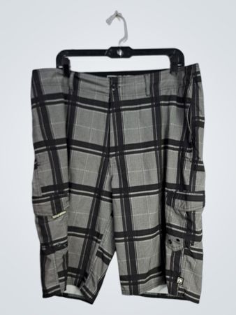 Ocean Current Gray Plaid Shorts