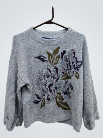 Democracy Gray Floral Sweater