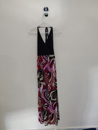 Boulettes Black and Patterned Maxi Dress