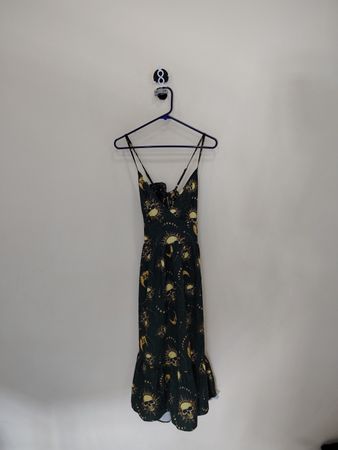 Black Dress with Sun, Moon and Skull Pattern
