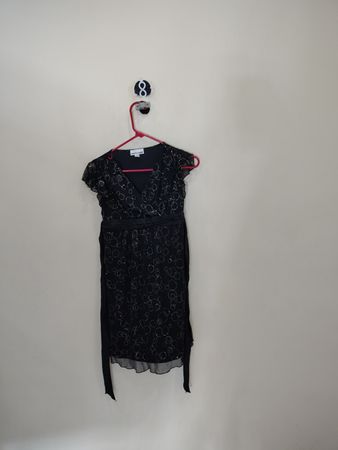 Black Dress with White Circles
