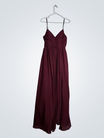 Azazie Long Maroon Evening Dress