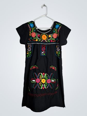 Embroidered Black Dress