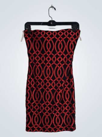 Red and Black Patterned Dress