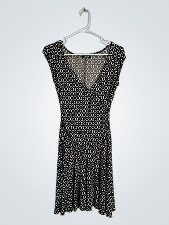 A. BYER Women's Black and White Polka Dot Dress