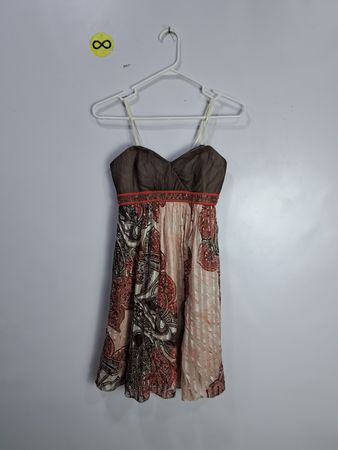 BCBG MAXAZ Brown Paisley Dress