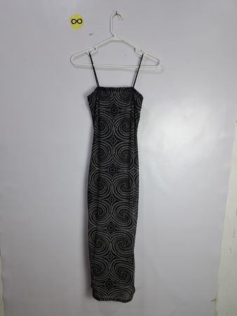 Forever 21 Black Swirl Print Midi Dress