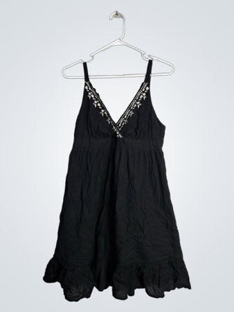 Faded Glory Black Embroidered Cami Dress