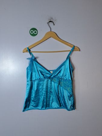 Blue Silk Camisole