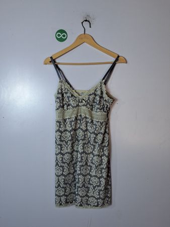 Gray and White Floral Dress