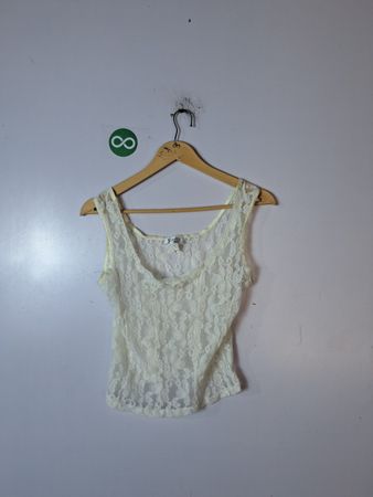 Cinema Etoile White Lace Cami Top