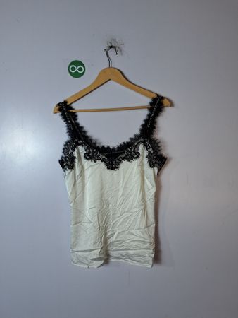 White House Black Market Lace Trim Tank Top