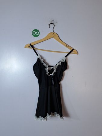 Black Lace-Trimmed Chemise