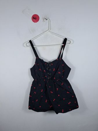 Coca Love Black Romper with Red Dots