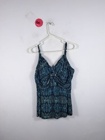 Blue Patterned Tank Top
