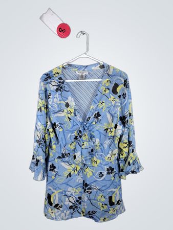 Nine West Floral Silk Blouse