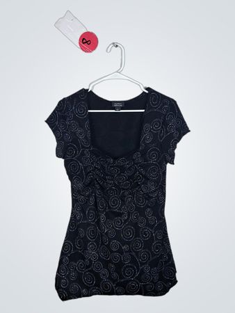 Dressbarn Collection Black Embellished Top