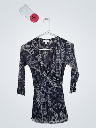 New York & Company Gray and Black Patterned Dress