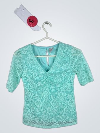 No Boundaries Mint Green Lace Top