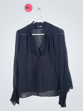 WORTHINGTON Black Sheer Blouse