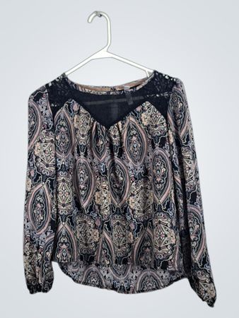 Blouse with Black Lace Details