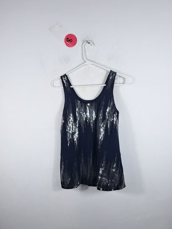 International Concepts Sequined Navy Blue Top