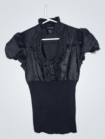 Wet Seal Black Ruffle Top