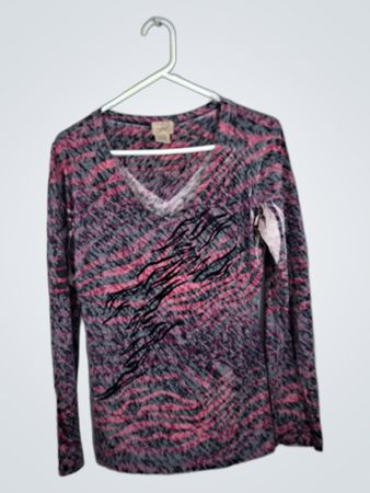 Eyelash Couture Long Sleeve V-Neck Top