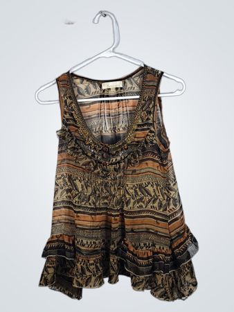 Solitaire Sleeveless Ruffled Top