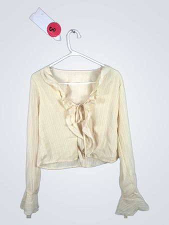 Women's Cream Colored Long Sleeve Blouse