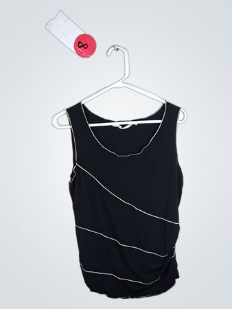 Black Tank Top with White Trim