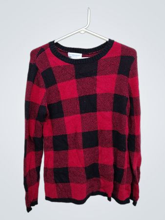 Red and Black Plaid Sweater