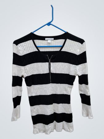 Black and White Striped Sweater