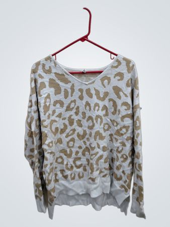 Long-sleeved leopard print top