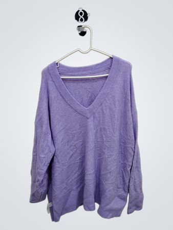 Aerie Purple V-Neck Sweater