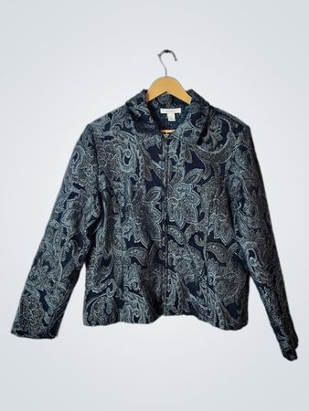 Dressbarn Paisley Zip Jacket