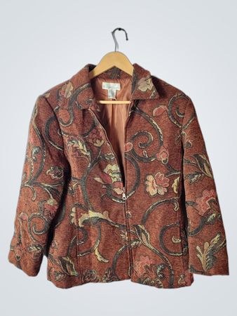 Dressbarn Floral Zip Jacket