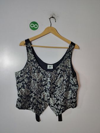 Maggie Lawrence Black Patterned Crop Top